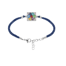 Bracelet Acier 316 L Mosaïque Multicolore avec Nacre Cordon Bleu 16+3 cm